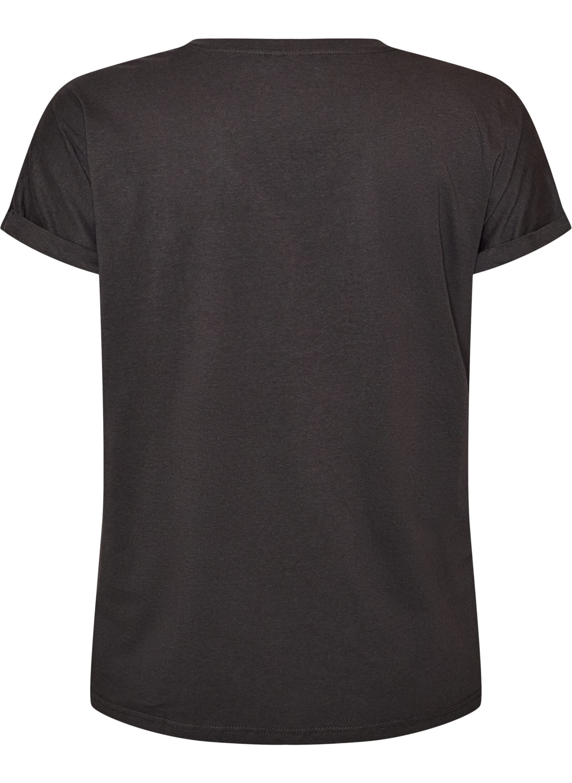 ZizziT-shirt en coton avec imprim&eacute; dor&eacute;, Gris anthracite, Packshot image number 1