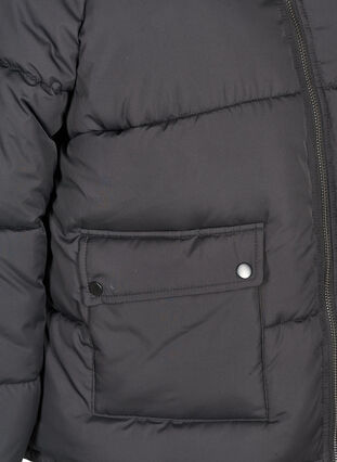 Veste d'hiver courte avec capuche, Black w Stone Grey, Packshot image number 3