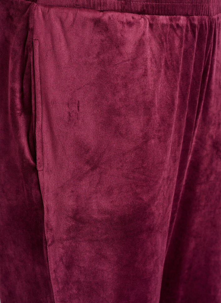 Losvallende fluwelen broek, Rood, Packshot image number 2
