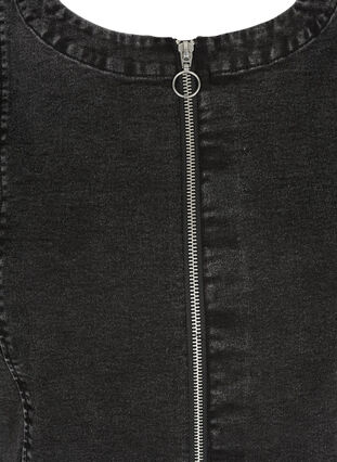 Robe en jean à manches courtes avec un zip, Grey Denim ASS, Packshot image number 2