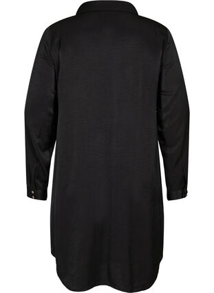 Robe à manches longues avec col et fermeture éclair, Black, Packshot image number 1