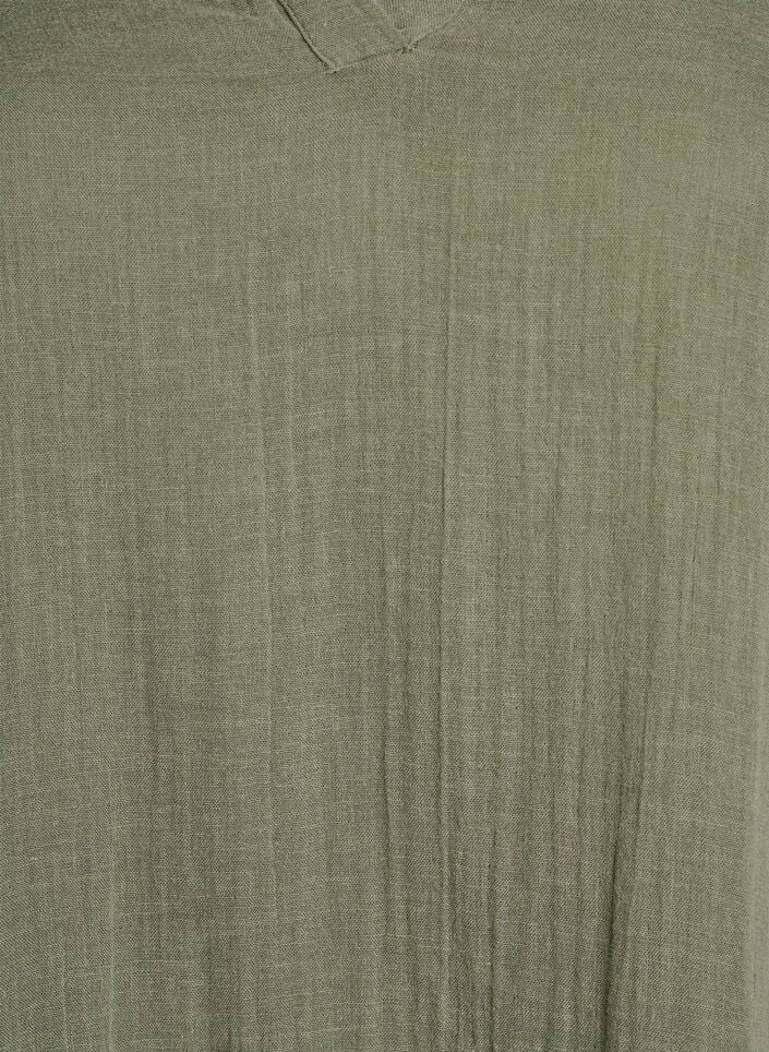 Robe courte &eacute;vas&eacute;e en mousseline de coton, Vert, Packshot image number 2