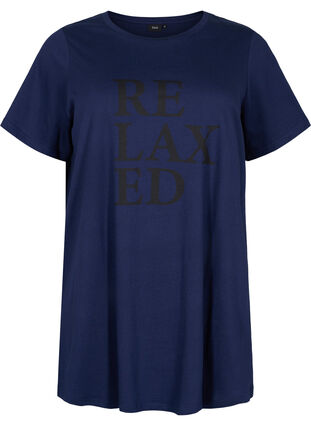 T-shirt de pyjama oversize en coton biologique, Peacoat W. relaxed, Packshot image number 0