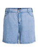 Losse denim shorts met hoge taille, Blauw, Packshot image number 0