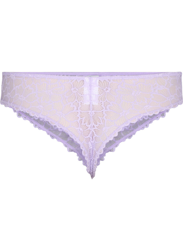 String en dentelle florale avec taille r&eacute;guli&egrave;re, Mauve, Packshot image number 1