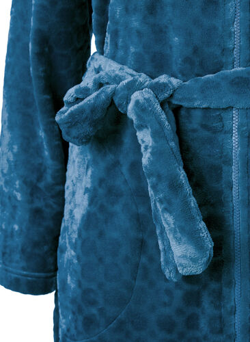Robe de chambre à motifs avec fermeture éclair et poches, Blue Coral, Packshot image number 2