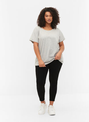 T-shirt en coton mélangé, Light Grey Melange, Model image number 2