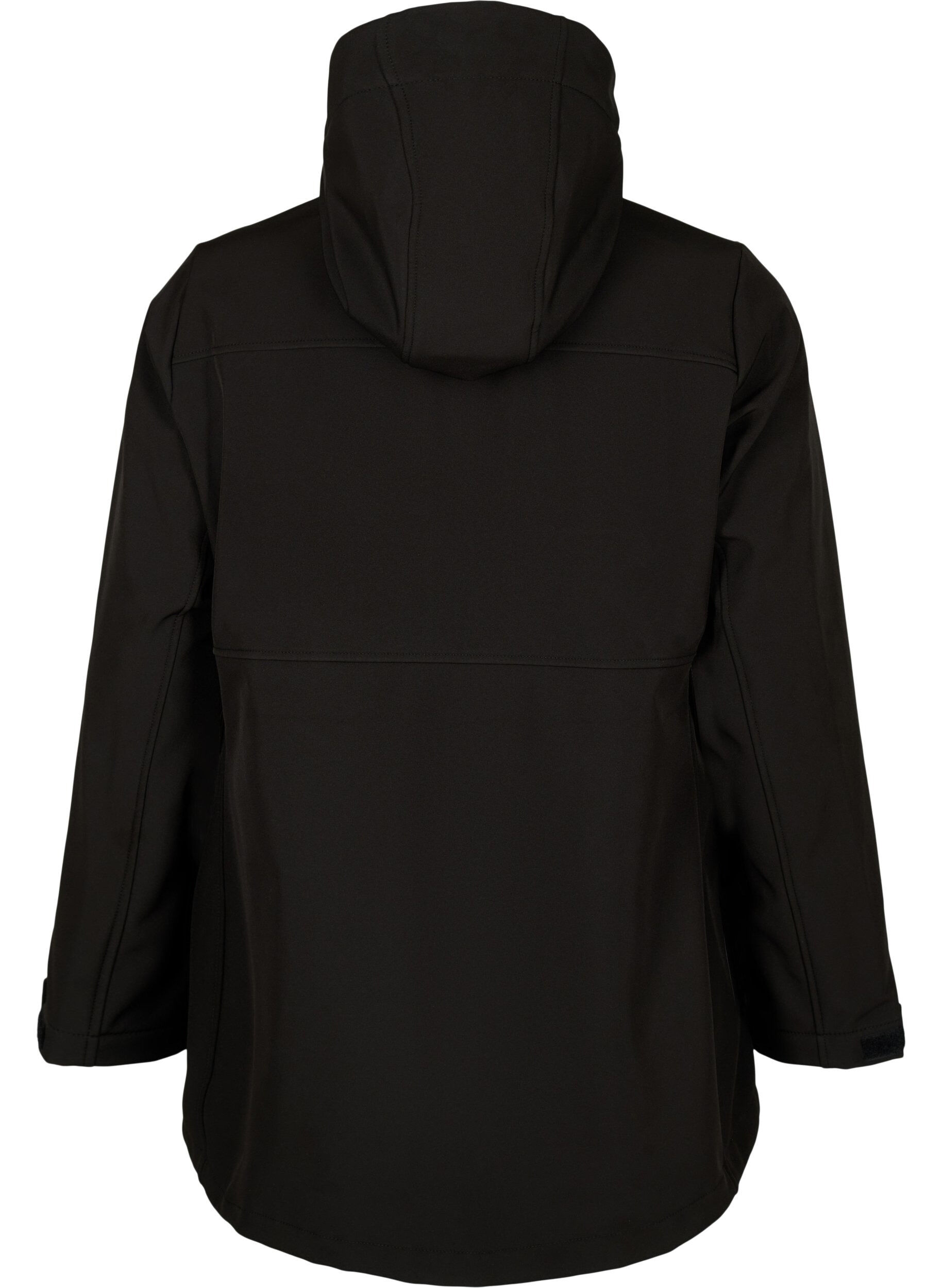 ZizziKorte softshell jas met zakken, Black, Packshot image number 1