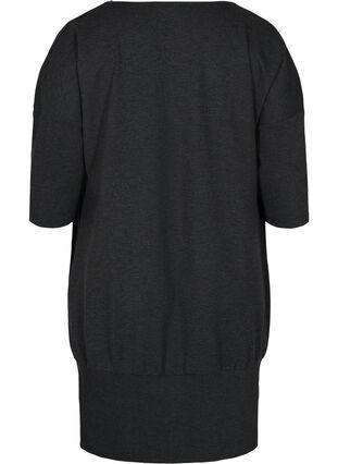 Tunique de couleur unie à manches 3/4, Dark Grey Melange, Packshot image number 1