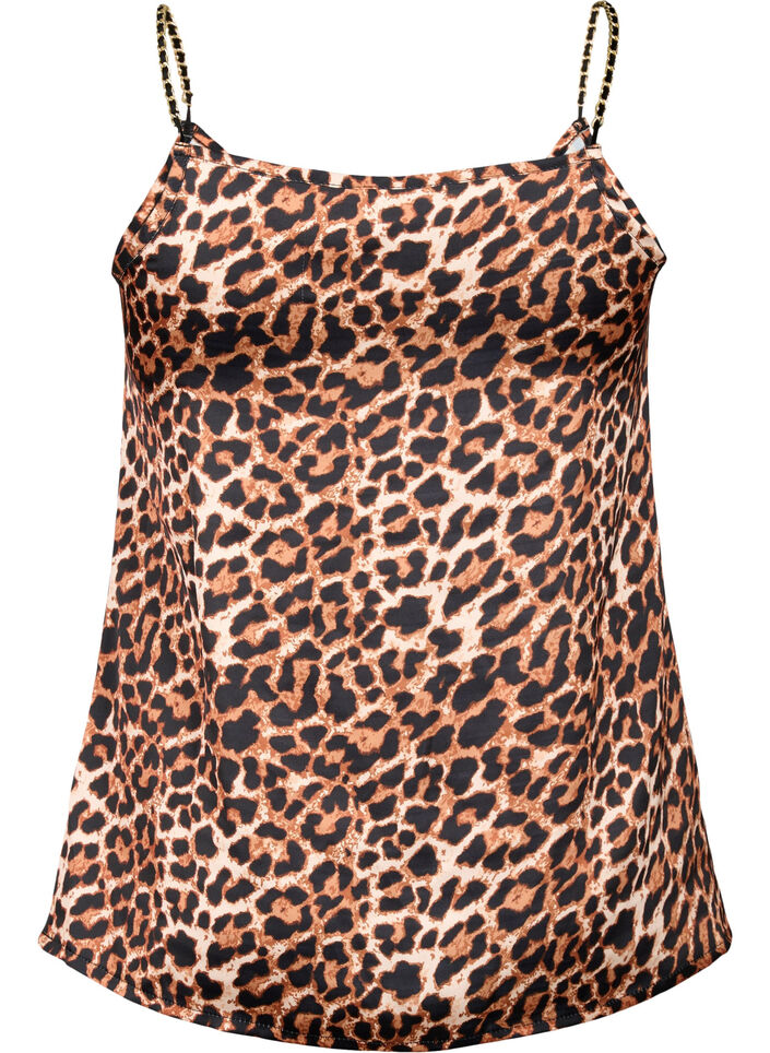 Top met luipaardprint en kettingbandje, Leopard AOP, Packshot image number 1