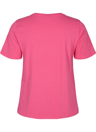 T-shirt en coton uni basique, Hot Pink, Packshot image number 1