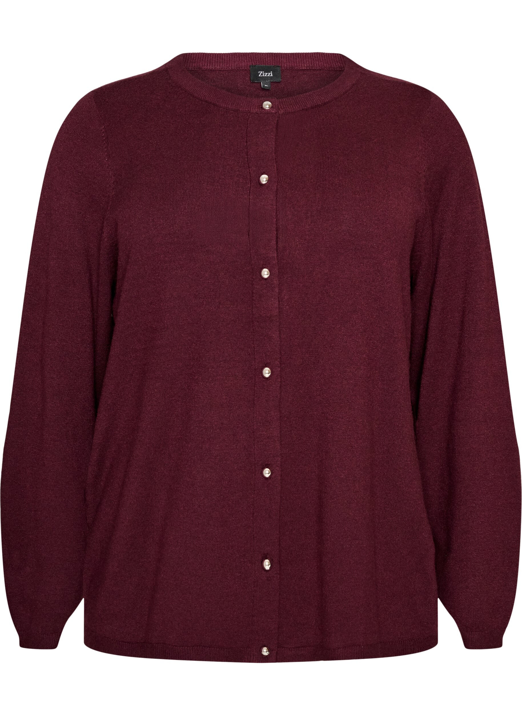 ZizziCardigan avec des boutons ronds, Bordeaux, Packshot image number 0