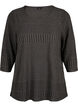 Blouse avec manches 3/4 et motif ray&eacute;, Dark Grey Melange, Packshot image number 0