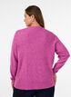 Blouse en maille chin&eacute;e avec col rond, Violet, Model image number 2