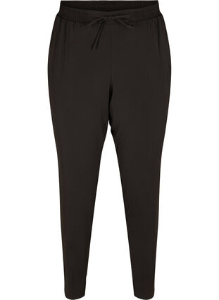 Joli pantalon classique avec cordon de serrage et bord élastique, Black, Packshot image number 0