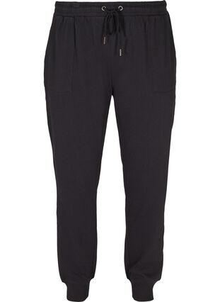 Pantalon de jogging en coton avec poches, Black, Packshot image number 0