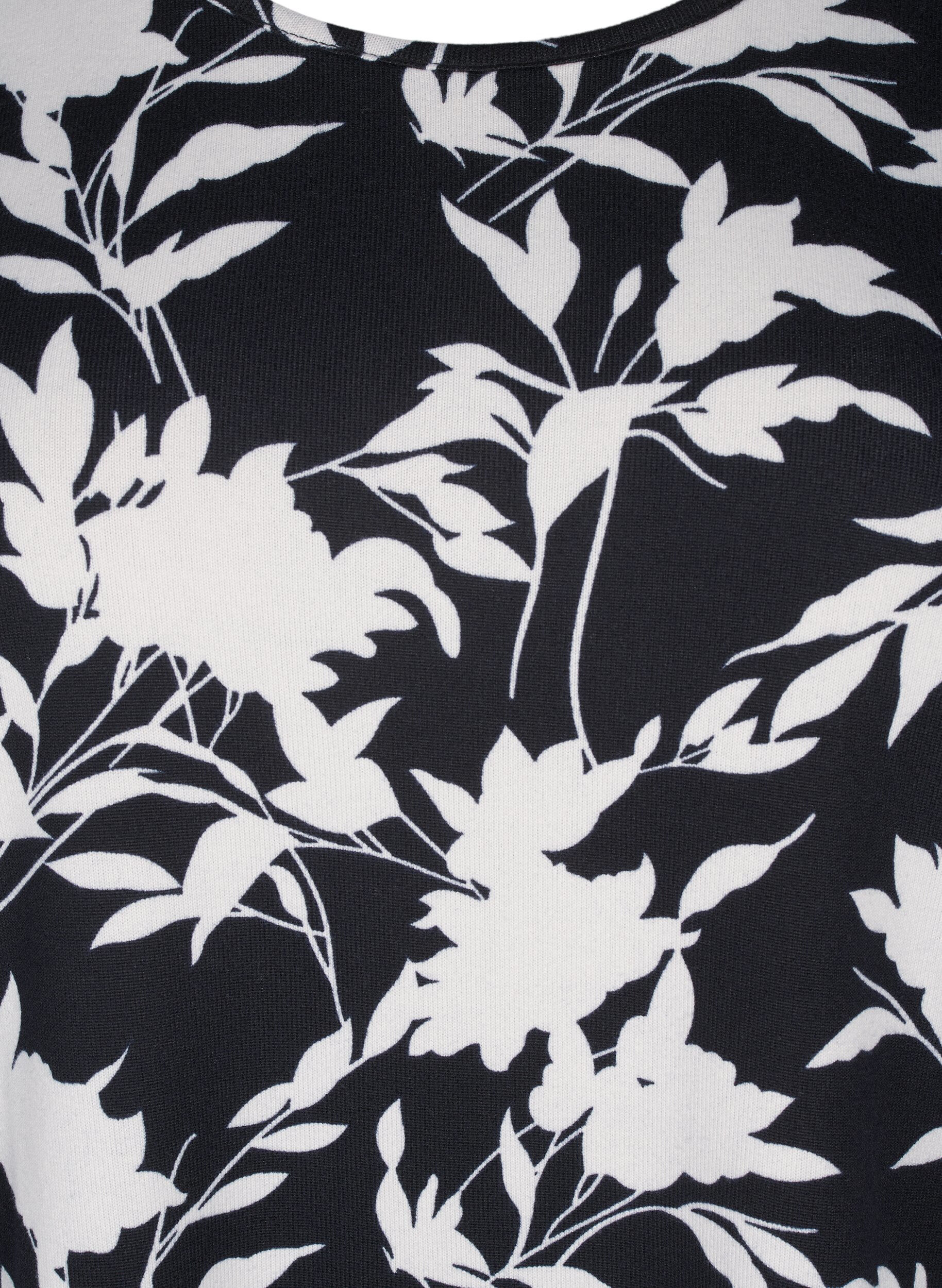 ZizziGebloemde blouse met lange mouwen, Blauw, Packshot image number 2