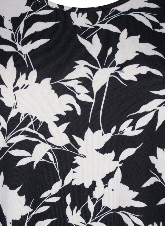 Chemisier floral à manches longues, Bleu, Packshot image number 2