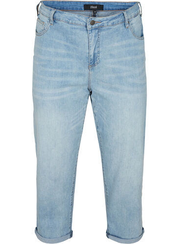 7/8 jeans met hoge taille, Light blue denim, Packshot image number 0