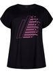 Trainings-T-shirt met korte mouwen en print, Black/Sugar Plum, Packshot image number 0