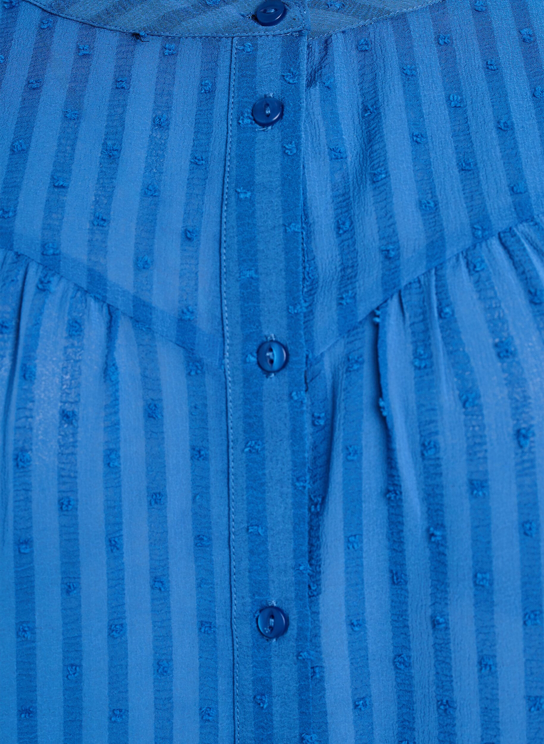 ZizziShirt met een gestructureerd stippenpatroon en borduurdetails, Blauw, Packshot image number 2