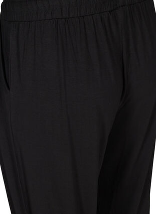 Pantalon d'entraînement ample avec poches en viscose, Black, Packshot image number 3