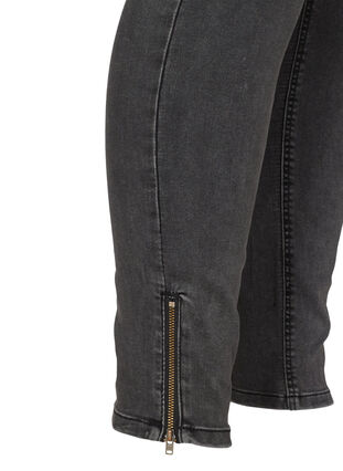 Cropped Amy jeans met hoge taille en ritssluiting, Grey Denim, Packshot image number 3