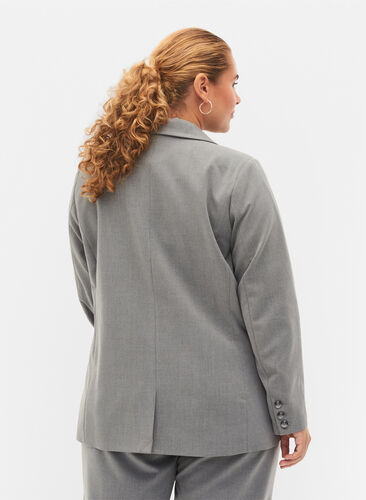 Blazer simple avec poches, Medium Grey Melange, Model image number 1