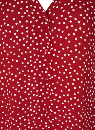 Tunique manches courtes en viscose, Red w. White Dot, Packshot image number 2