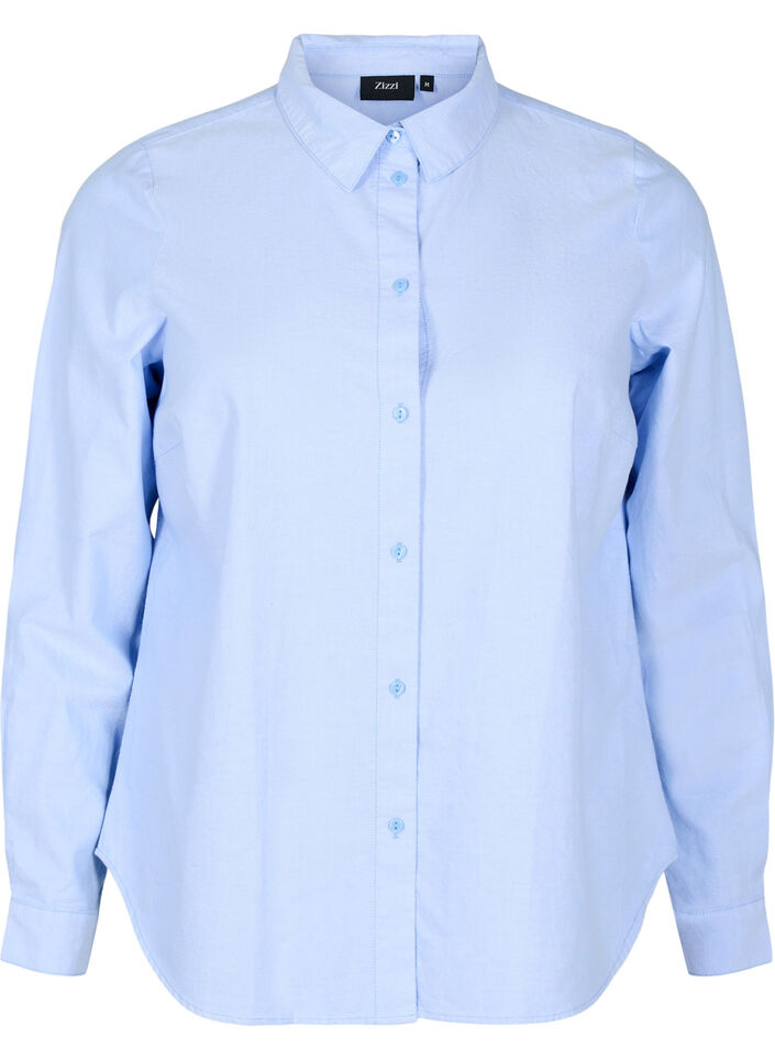 Chemise à manches longues en coton, Bleu Clair, Packshot image number 0