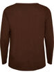 T-shirt &agrave; manches longues avec col V et boutons, Marron, Packshot image number 1