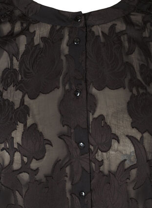 Transparante blouse met patroon, Black, Packshot image number 2