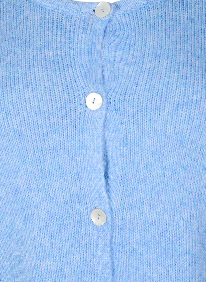 Gebreide cardigan met wol en knoopsluiting, Della R. Blue Mel., Packshot image number 2