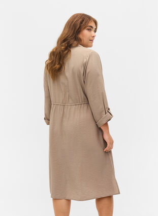 Viscose blouse jurk met verstelbare taille, Fungi, Model image number 1