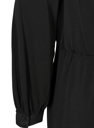 Robe manches longues avec décolleté en V, Black, Packshot image number 3
