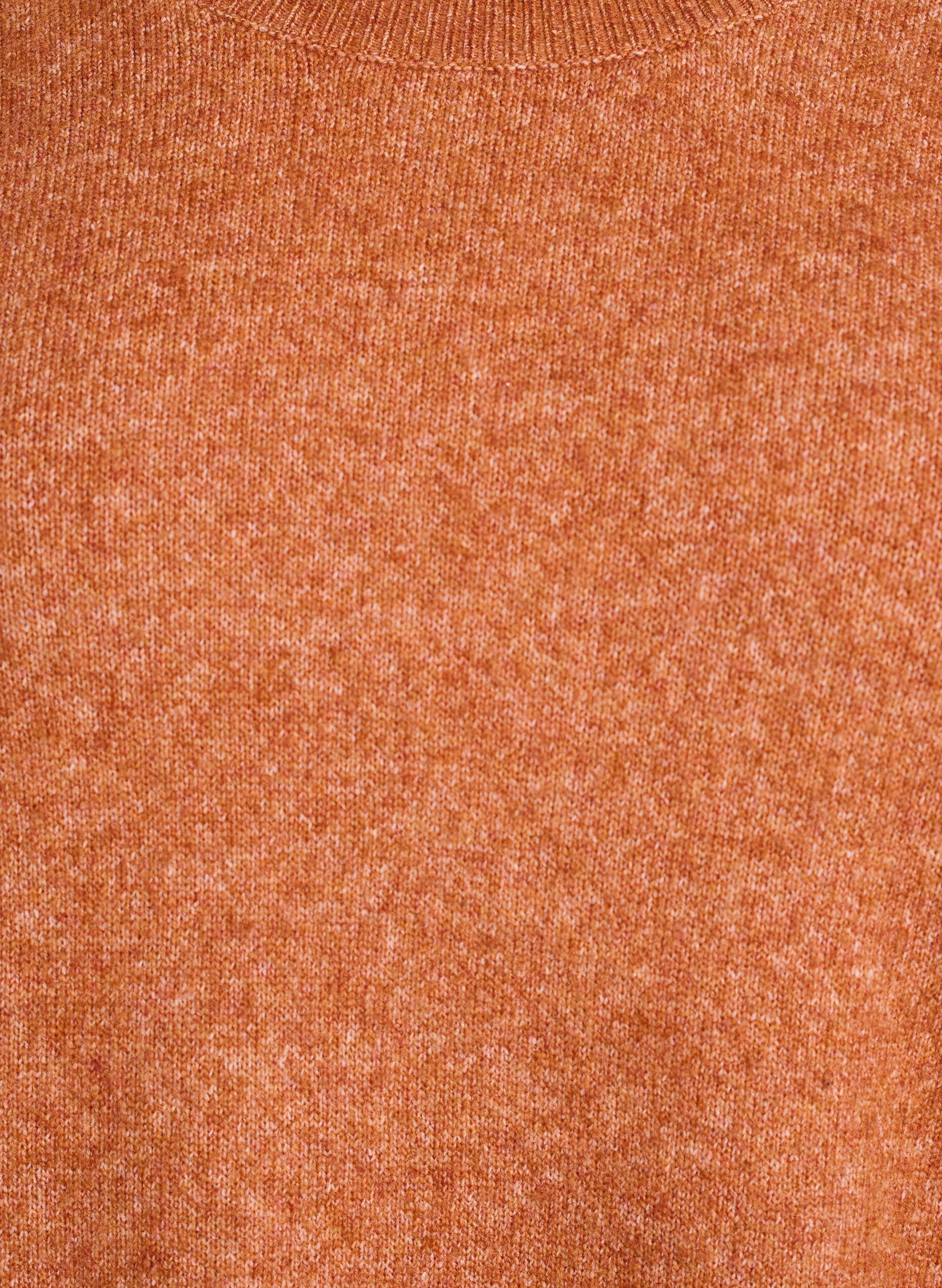 ZizziLosse gebreide trui met opvallende naden, Oranje, Packshot image number 2