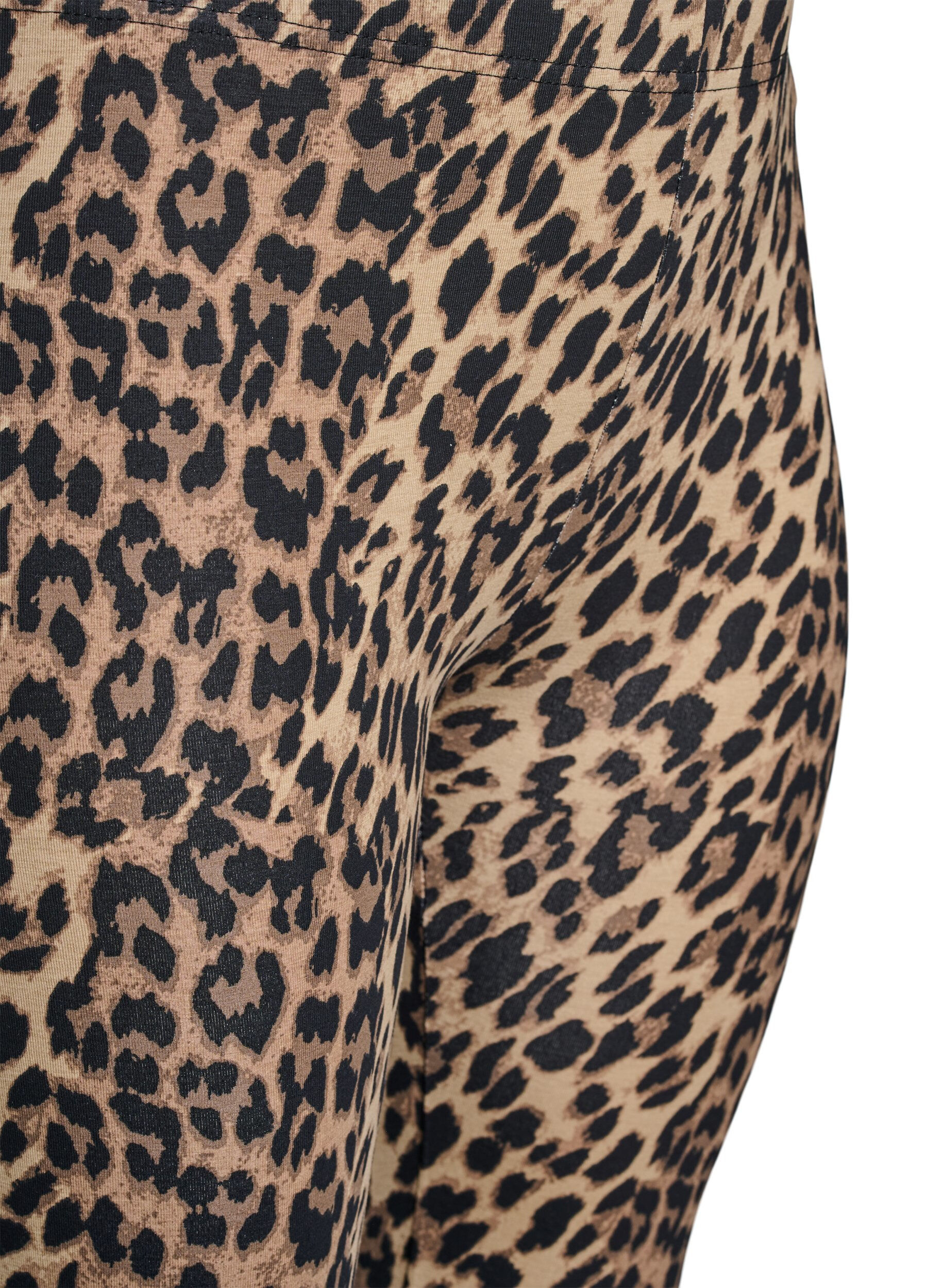 Zizzi Leggings en viscose &agrave; imprim&eacute; l&eacute;opard, Marron, Packshot image number 2