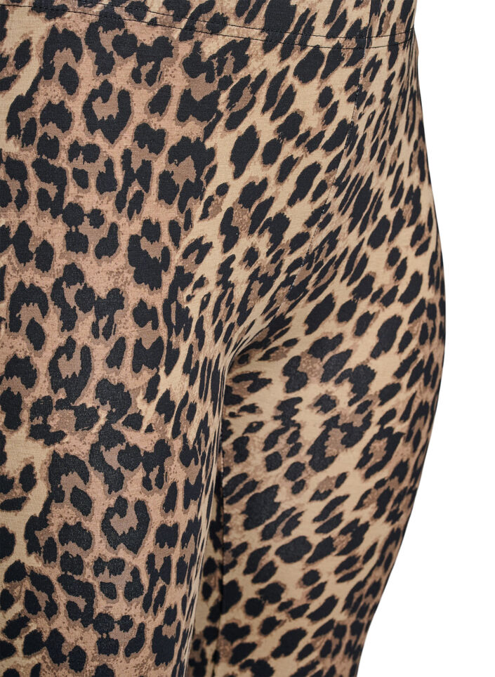 Viscose leggings met luipaardprint, Bruin, Packshot image number 2