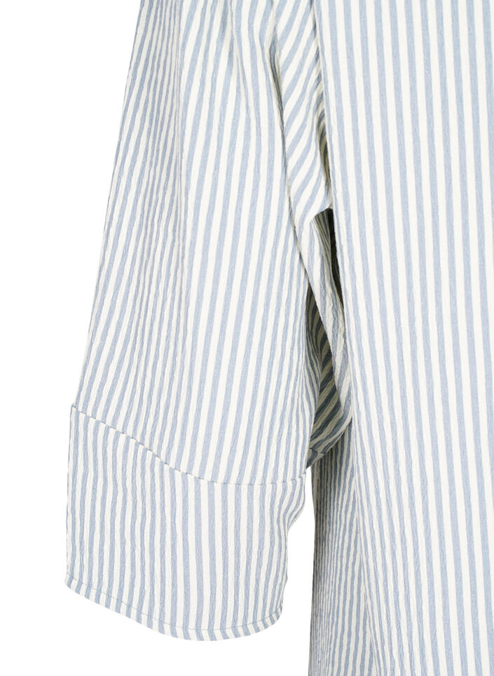 Gestreepte jurk met 3/4 mouwen, Blue Stripe, Packshot image number 3