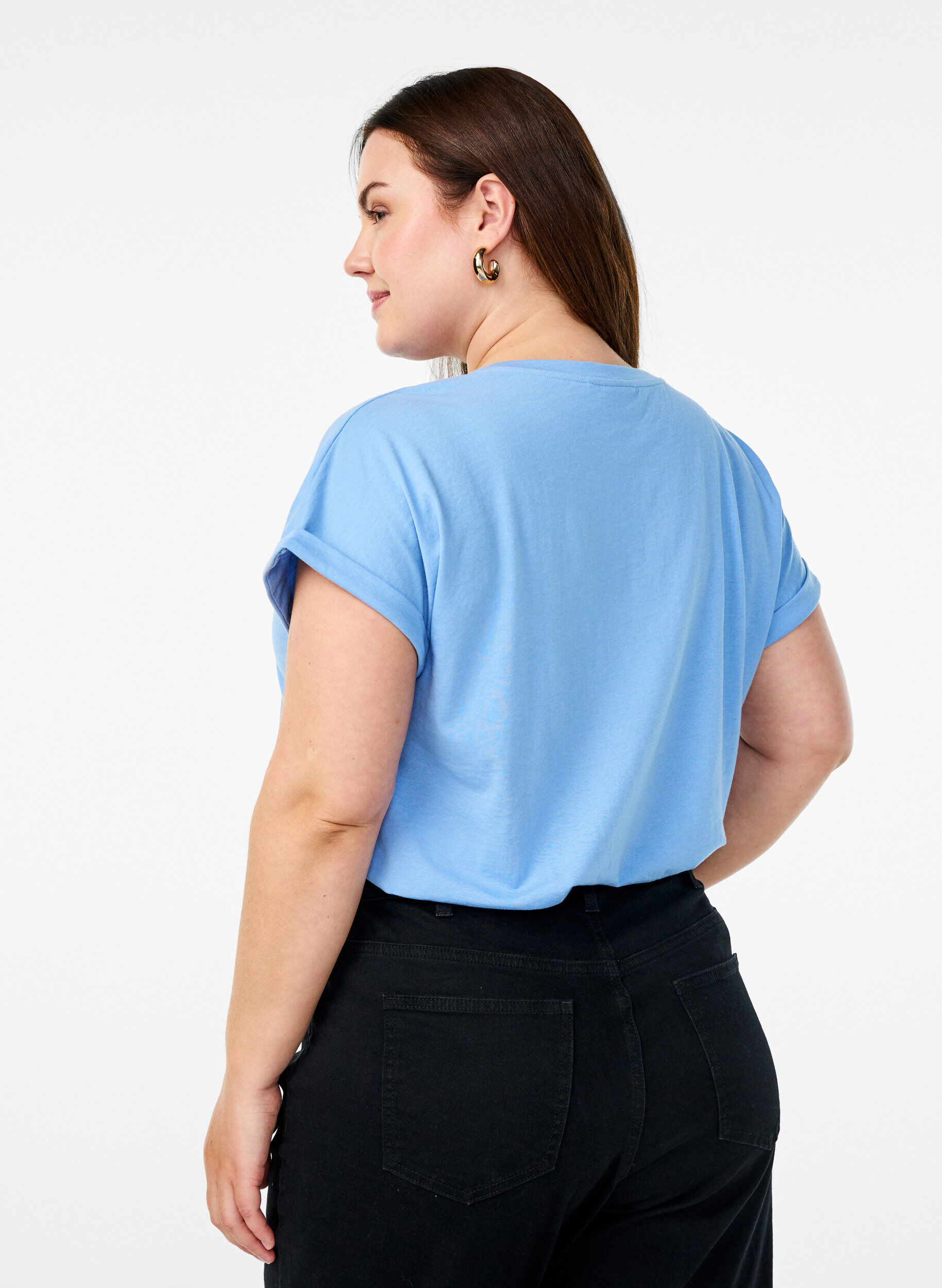 Zizzi2-pack T-shirts met korte mouwen, Blauw, Model image number 2