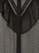 Robe midi en tissu l&eacute;ger et vaporeux &agrave; pois, avec des volants, Noir, Packshot image number 3