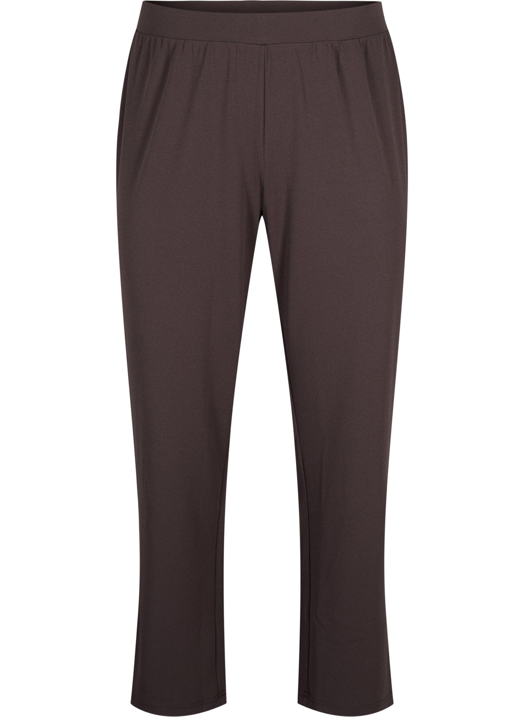 Zizzi Pantalon &agrave; coupe droite, Marron, Packshot image number 0