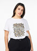 T-shirt met luipaardprint, Bright White w. Leo, Model image number 0