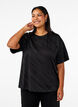 Oversized blouse met patroon, Zwart, Model image number 0
