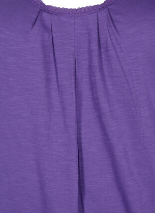 Top en coton avec bordure en dentelle, Deep Lavender, Packshot image number 2