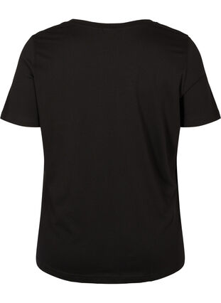 T-shirt en coton à manches courtes avec imprimé, Black/Magnificent, Packshot image number 1