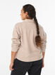 Blouse en jersey avec col et décolleté en V, Beige, Model image number 2