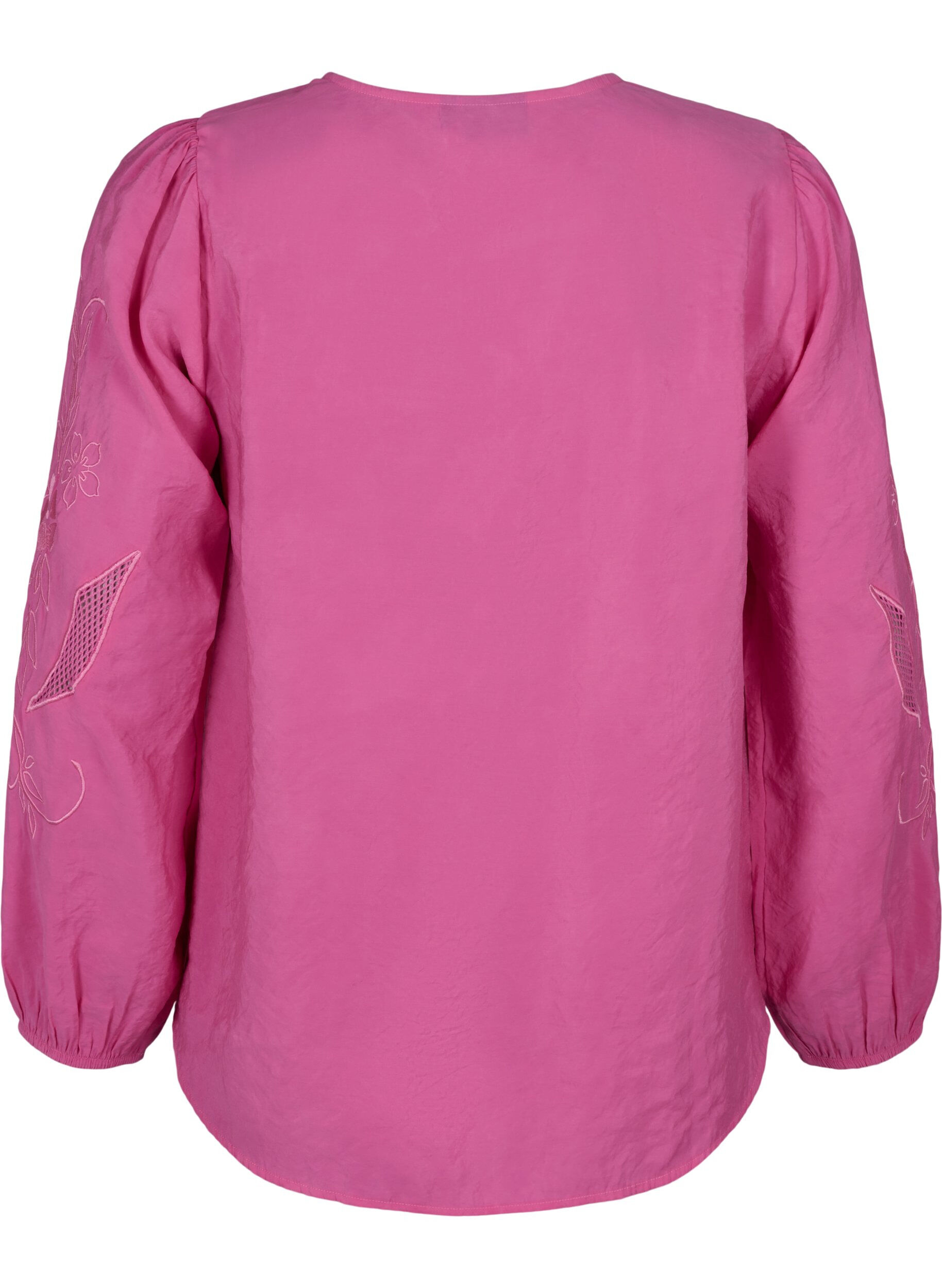 ZizziBlouse van Tencel&trade; Modal met geborduurde details, Phlox Pink, Packshot image number 1
