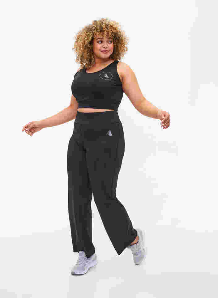 Pantalon de sport évasé, Black, Model image number 2