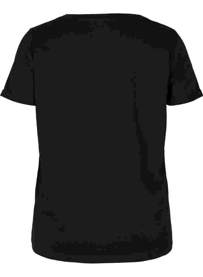 T-shirt de sport avec imprimé, Black More Action, Packshot image number 1